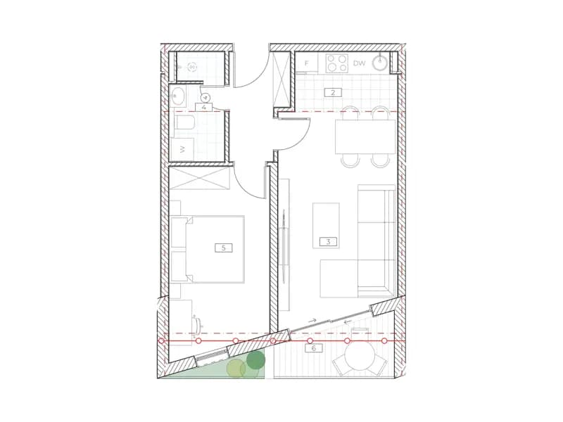Продаж, однокімнатна квартира, 47м², Бечічі, Будва