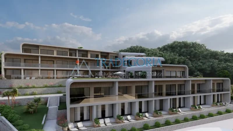 Tivat'ta, deniz manzaralı balkonlu yeni daire, 68,19 m², Bonići II mahallesi