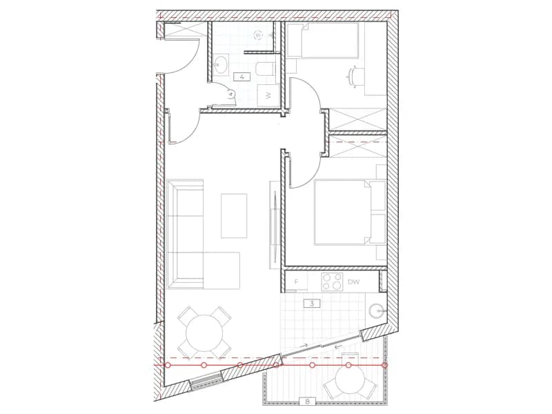 Продаж, двокімнатна квартира, 56м², Бечичі, Будва