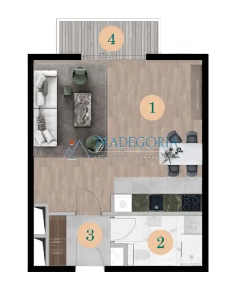 Студія площею 40 м² з обробкою, 5-й поверх, Бар, Чорногорія