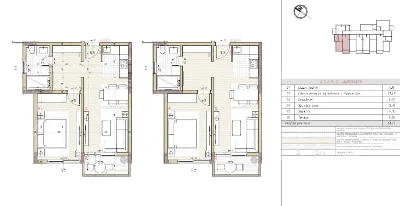 Prodaja, jednosoban stan, 51m², Bar