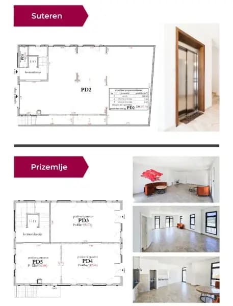 For rent, commercial space, 615m², Zagorič, Podgorica