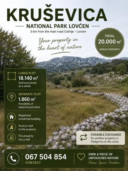 Sale, Land, 20,000m², Cetinje