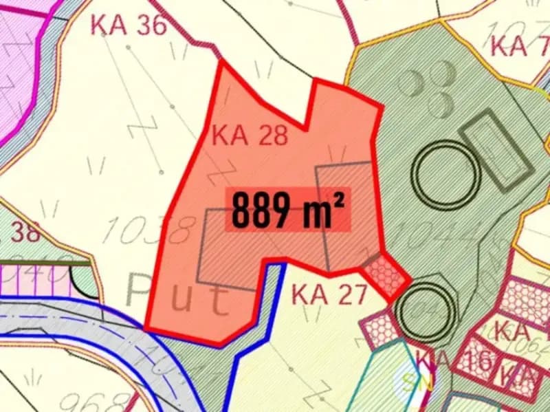 Satılık, arsa, 889m², Kuljače, Budva