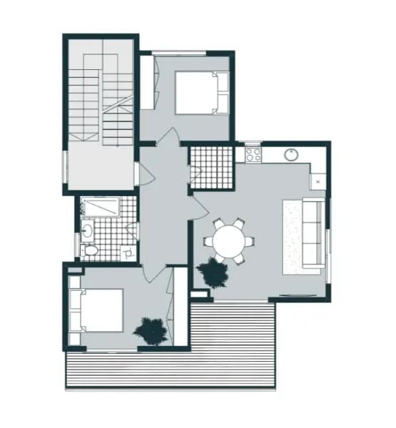 Продаж, двокімнатна квартира, 76м², Тіват