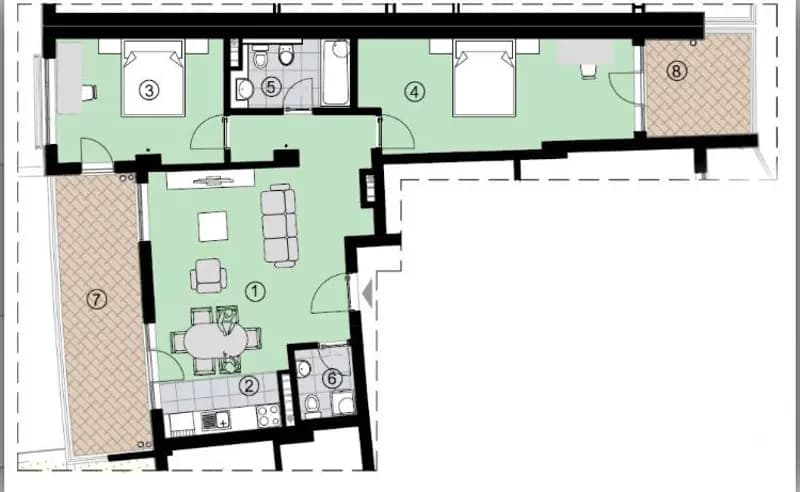 Prodaja, dvosoban stan, 92m², Becici, Budva