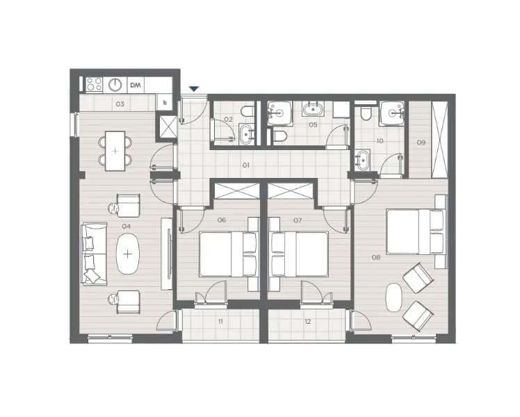 Satılık, üç odalı daire, 100m², Kotor