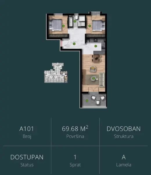 Verkauf, Zweizimmerwohnung, 70m², Polje, Bar