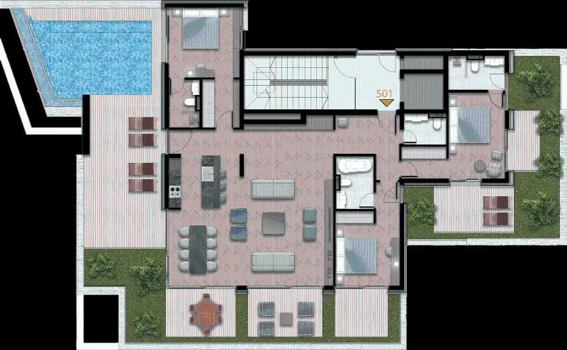 Prodaja, trosoban penthaus, 282m², Tivat